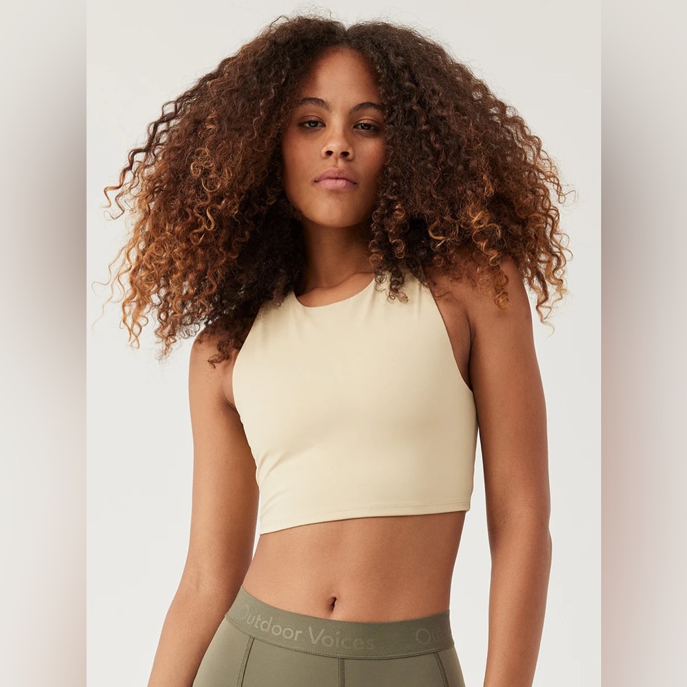 NWT Outdoor Voices Zoom Crop Top Wheat